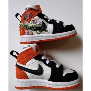Nike Air Jordan Toddler Size 3C DQ8391-100 White/Black/Orange Hi-Top Sneakers